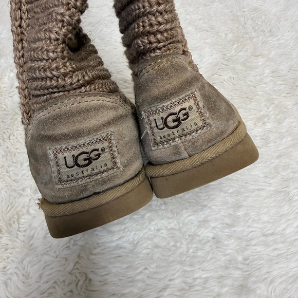 UGG Australia Cardy Knit Boots Tall Brown Button Sweater Boots Women Size 6 - Picture 8 of 13